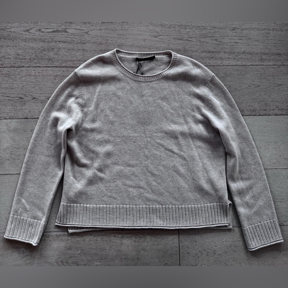 NWT Jenni Kayne Sweater Everyday Crewneck Wool Blend in Oatmeal Cream - Picture 7 of 11